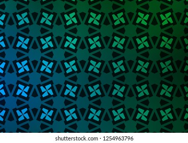 Dark Blue, Green vector layout with lines, rectangles. Abstract gradient illustration with triangles, cubes. Pattern for busines ad, booklets, leaflets
