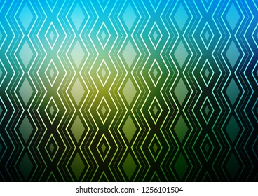 Dark Blue, Green vector layout with lines, rectangle. Colorful lines, squares on abstract background with gradient. Smart design for your business advert.