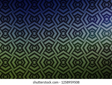 Dark Blue, Green vector layout with flat lines. Lines on blurred abstract background with gradient. Pattern for websites, landing pages.