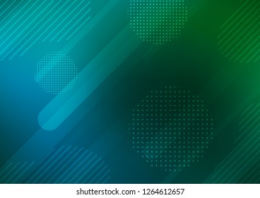 Dark Blue, Green vector layout with flat lines and dots. Blurred decorative design in simple style with lines, circles. Smart design for your business advert.