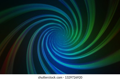 Dark Blue, Green vector layout with cosmic stars. Glitter abstract illustration with colorful cosmic stars. Smart design for your business advert.