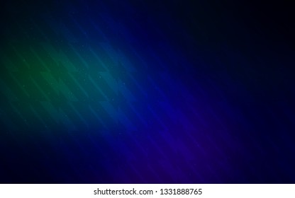 Dark Blue, Green vector layout with flat lines. Shining colored illustration with sharp stripes. Smart design for your business advert.