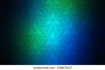 Dark Blue, Green vector layout with lines, triangles. Abstract gradient illustration with triangles. Best design for poster, banner.