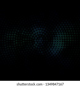 Dark Blue, Green vector layout with circles. Glitter abstract illustration with colorful drops. Design for posters, banners.