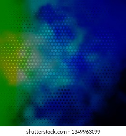 Dark Blue, Green vector layout with circles. Illustration with set of shining colorful abstract spheres. New template for your brand book.