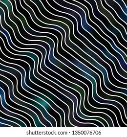 Dark Blue, Green vector layout with curves. Bright illustration with gradient circular arcs. Template for your UI design.