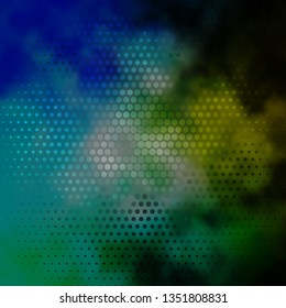 Dark Blue, Green vector layout with circles. Abstract decorative design in gradient style with bubbles. Pattern for websites, landing pages.