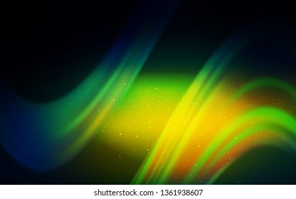 Dark Blue, Green vector layout with cosmic stars. Shining colored illustration with bright astronomical stars. Pattern for futuristic ad, booklets.