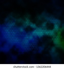 Dark Blue, Green vector layout with circles. Illustration with set of shining colorful abstract spheres. Pattern for wallpapers, curtains.