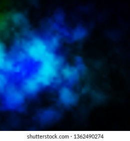 Dark Blue, Green vector layout with cloudscape. Abstract illustration with colorful gradient clouds. Template for websites.
