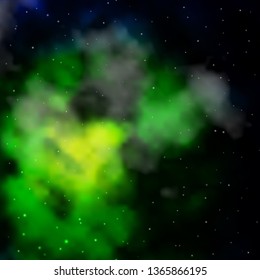 Dark Blue, Green vector layout with bright stars. Colorful illustration with abstract gradient stars. Design for your business promotion.