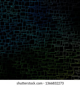 Dark Blue, Green vector layout with lines, rectangles. Colorful illustration with gradient rectangles and squares. Template for cellphones.