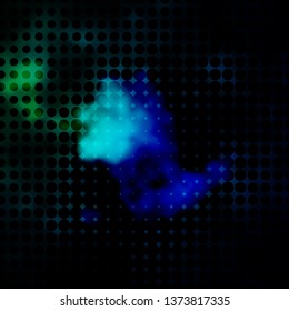 Dark Blue, Green vector layout with circles. Glitter abstract illustration with colorful drops. Design for your commercials.