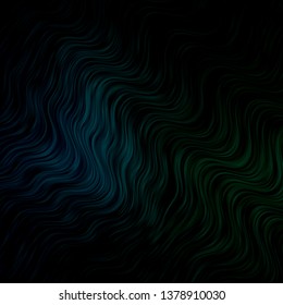 Dark Blue, Green vector layout with curves. Colorful illustration in circular style with lines. Best design for your posters, banners.