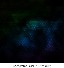 Dark Blue, Green vector layout with lines, triangles. Smart design in abstract style with gradient triangles. Best design for posters, banners.