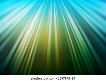 Dark Blue, Green vector layout with flat lines. Lines on blurred abstract background with gradient. Pattern for business booklets, leaflets.