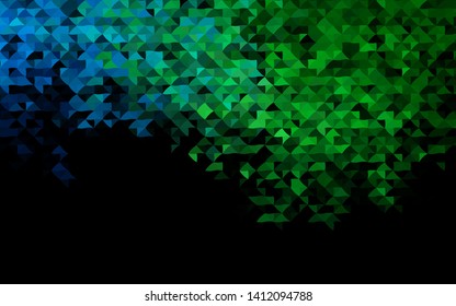 Dark Blue, Green vector layout with lines, triangles. Illustration with set of colorful triangles. Pattern for commercials.