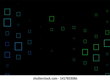 Dark Blue, Green vector layout with lines, rectangles. Illustration with set of colorful rectangles. Modern template for your landing page.