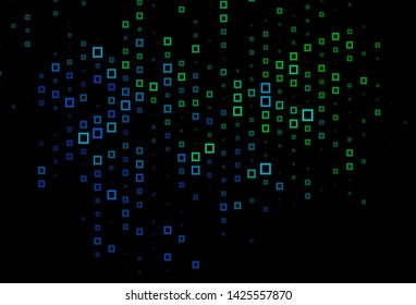 Dark Blue, Green vector layout with lines, rectangles. Abstract gradient illustration with rectangles. The template can be used as a background.