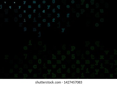 Dark Blue, Green vector layout with latin alphabet. Abstract illustration with colored latin alphabet. The pattern can be used for school, grammar websites.