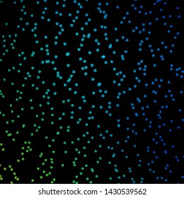 Dark Blue, Green vector layout with bright stars. Shining colorful illustration with small and big stars. Pattern for wrapping gifts.