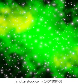 Dark Blue, Green vector layout with bright stars. Modern geometric abstract illustration with stars. Design for your business promotion.