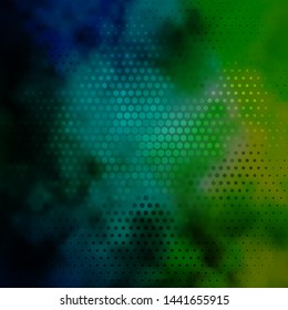 Dark Blue, Green vector layout with circles. Abstract decorative design in gradient style with bubbles. Design for your commercials.