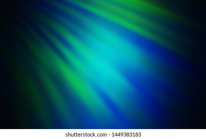 Dark Blue, Green vector layout with flat lines. Lines on blurred abstract background with gradient. Pattern for ads, posters, banners.