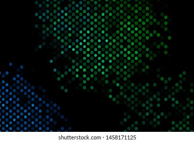 Dark Blue, Green vector layout with circle shapes. Abstract illustration with colored bubbles in nature style. Design for business adverts.