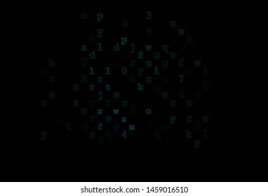 Dark Blue, Green vector layout with latin alphabet. Abstract illustration with colored latin alphabet. The pattern can be used for school, grammar websites.