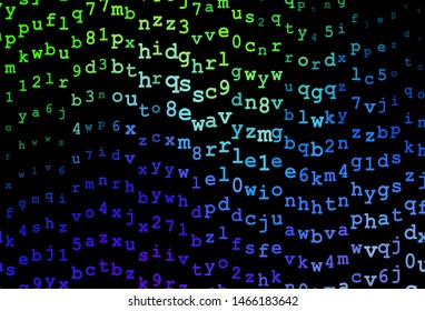 Dark Blue, Green vector layout with latin alphabet. Modern geometrical illustration with ABC english symbols. Pattern for booklets, leaflets of education.