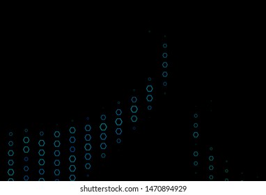 Dark Blue, Green vector layout with hexagonal shapes. Simple background with colorful hexagons. Pattern for texture of wallpapers.