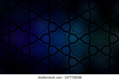 Dark Blue, Green vector layout with bright stars. Decorative illustration with stars on abstract template. Pattern for new year ad, booklets.