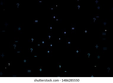 Dark Blue, Green vector layout with algebra elements. Modern geometrical illustration with numerals. Pattern for school, grammar websites.