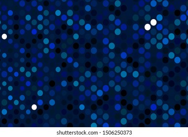 Dark Blue, Green vector layout with circle shapes. Blurred bubbles on abstract background with colorful gradient. Pattern of water, rain drops.