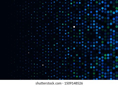 Dark Blue, Green vector layout with circle shapes. Illustration with set of shining colorful abstract circles. Design for business adverts.
