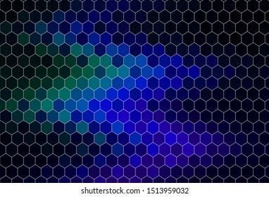 Dark Blue, Green vector layout with hexagonal shapes. Abstract illustration with colorful hexagons. New template for your brand book.