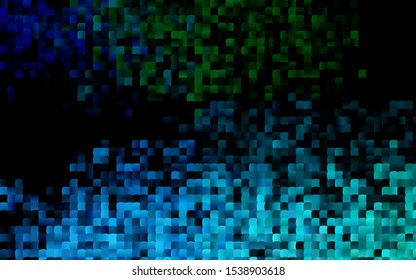 Dark Blue, Green vector layout with lines, rectangles. Beautiful illustration with rectangles and squares. Pattern can be used for websites.