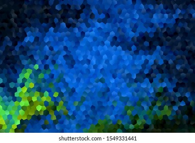 Dark Blue, Green vector layout with hexagonal shapes. Glitter abstract illustration in hexagonal style. Pattern for texture of wallpapers.