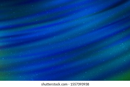 Dark Blue, Green vector layout with cosmic stars. Shining illustration with sky stars on abstract template. Template for cosmic backgrounds.