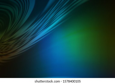 Dark Blue, Green vector layout with curved lines. A sample with colorful lines, shapes. A completely new template for your design.