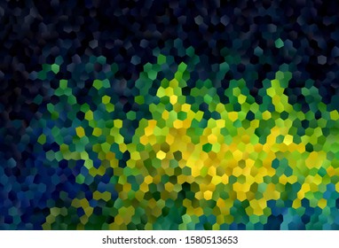 Dark Blue, Green vector layout with hexagonal shapes. Glitter abstract illustration in hexagonal style. New template for your brand book.