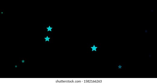 Dark Blue, Green vector layout with bright stars. Colorful illustration in abstract style with gradient stars. Pattern for new year ad, booklets.