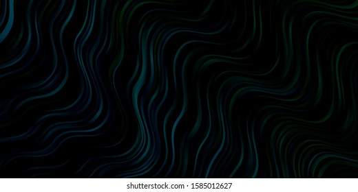 Dark Blue, Green vector layout with curves. Colorful geometric sample with gradient curves.  Pattern for commercials, ads.