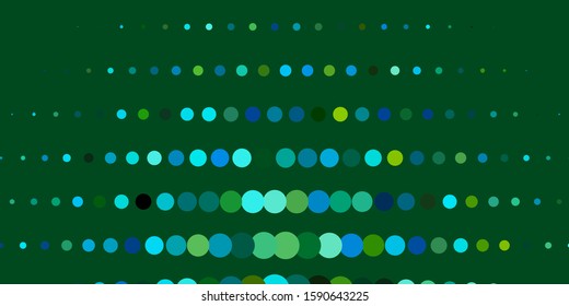 Dark Blue, Green vector layout with circle shapes. Illustration with set of shining colorful abstract spheres. Pattern for wallpapers, curtains.