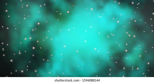 Dark Blue, Green vector layout with bright stars. Modern geometric abstract illustration with stars. Theme for cell phones.