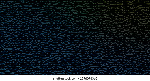 Dark Blue, Green vector layout with curves. Colorful abstract illustration with gradient curves. Pattern for websites, landing pages.