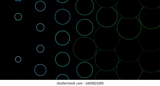 Dark Blue, Green vector layout with circle shapes. Abstract illustration with colorful spots in nature style. Pattern for booklets, leaflets.