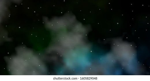 Dark Blue, Green vector layout with bright stars. Decorative illustration with stars on abstract template. Design for your business promotion.