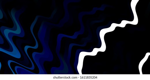 Dark Blue, Green vector layout with wry lines. Colorful geometric sample with gradient curves.  Pattern for business booklets, leaflets